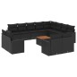 vidaXL 13-tlg. Garten-Sofagarnitur mit Kissen Schwarz Poly Rattan vidaXL 13-tlg. Garten-Sofagarnitur mit Kissen Schwarz Poly Rattan