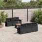 vidaXL 7-tlg. Garten-Sofagarnitur mit Kissen Schwarz Poly Rattan vidaXL 7-tlg. Garten-Sofagarnitur mit Kissen Schwarz Poly Rattan
