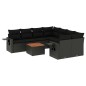 vidaXL 9-tlg. Garten-Sofagarnitur mit Kissen Schwarz Poly Rattan vidaXL 9-tlg. Garten-Sofagarnitur mit Kissen Schwarz Poly Rattan