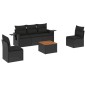 vidaXL 6-tlg. Garten-Sofagarnitur mit Kissen Schwarz Poly Rattan vidaXL 6-tlg. Garten-Sofagarnitur mit Kissen Schwarz Poly Rattan