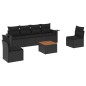 vidaXL 7-tlg. Garten-Sofagarnitur mit Kissen Schwarz Poly Rattan vidaXL 7-tlg. Garten-Sofagarnitur mit Kissen Schwarz Poly Rattan