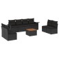 vidaXL 9-tlg. Garten-Sofagarnitur mit Kissen Schwarz Poly Rattan vidaXL 9-tlg. Garten-Sofagarnitur mit Kissen Schwarz Poly Rattan