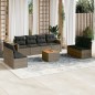 vidaXL 9-tlg. Garten-Sofagarnitur mit Kissen Grau Poly Rattan vidaXL 9-tlg. Garten-Sofagarnitur mit Kissen Grau Poly Rattan