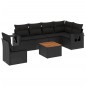 vidaXL 7-tlg. Garten-Sofagarnitur mit Kissen Schwarz Poly Rattan vidaXL 7-tlg. Garten-Sofagarnitur mit Kissen Schwarz Poly Rattan