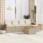 vidaXL 6-tlg. Garten-Sofagarnitur mit Kissen Beige Poly Rattan vidaXL 6-tlg. Garten-Sofagarnitur mit Kissen Beige Poly Rattan