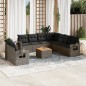 vidaXL 10-tlg. Garten-Sofagarnitur mit Kissen Grau Poly Rattan vidaXL 10-tlg. Garten-Sofagarnitur mit Kissen Grau Poly Rattan