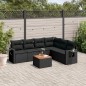 vidaXL 7-tlg. Garten-Sofagarnitur mit Kissen Schwarz Poly Rattan vidaXL 7-tlg. Garten-Sofagarnitur mit Kissen Schwarz Poly Rattan