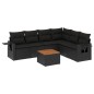 vidaXL 7-tlg. Garten-Sofagarnitur mit Kissen Schwarz Poly Rattan vidaXL 7-tlg. Garten-Sofagarnitur mit Kissen Schwarz Poly Rattan