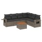 vidaXL 7-tlg. Garten-Sofagarnitur mit Kissen Grau Poly Rattan vidaXL 7-tlg. Garten-Sofagarnitur mit Kissen Grau Poly Rattan
