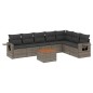 vidaXL 8-tlg. Garten-Sofagarnitur mit Kissen Grau Poly Rattan vidaXL 8-tlg. Garten-Sofagarnitur mit Kissen Grau Poly Rattan