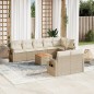 vidaXL 9-tlg. Garten-Sofagarnitur mit Kissen Beige Poly Rattan vidaXL 9-tlg. Garten-Sofagarnitur mit Kissen Beige Poly Rattan