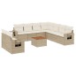 vidaXL 10-tlg. Garten-Sofagarnitur mit Kissen Beige Poly Rattan vidaXL 10-tlg. Garten-Sofagarnitur mit Kissen Beige Poly Rattan