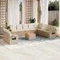 vidaXL 11-tlg. Garten-Sofagarnitur mit Kissen Beige Poly Rattan vidaXL 11-tlg. Garten-Sofagarnitur mit Kissen Beige Poly Rattan
