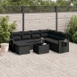 vidaXL 8-tlg. Garten-Sofagarnitur mit Kissen Schwarz Poly Rattan vidaXL 8-tlg. Garten-Sofagarnitur mit Kissen Schwarz Poly Rattan