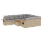 vidaXL 11-tlg. Garten-Sofagarnitur mit Kissen Beige Poly Rattan vidaXL 11-tlg. Garten-Sofagarnitur mit Kissen Beige Poly Rattan