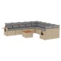 vidaXL 11-tlg. Garten-Sofagarnitur mit Kissen Beige Poly Rattan vidaXL 11-tlg. Garten-Sofagarnitur mit Kissen Beige Poly Rattan