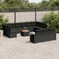 vidaXL 14-tlg. Garten-Sofagarnitur mit Kissen Schwarz Poly Rattan vidaXL 14-tlg. Garten-Sofagarnitur mit Kissen Schwarz Poly Rattan