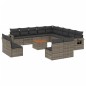 vidaXL 14-tlg. Garten-Sofagarnitur mit Kissen Grau Poly Rattan vidaXL 14-tlg. Garten-Sofagarnitur mit Kissen Grau Poly Rattan