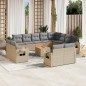 vidaXL 13-tlg. Garten-Sofagarnitur mit Kissen Beige Poly Rattan vidaXL 13-tlg. Garten-Sofagarnitur mit Kissen Beige Poly Rattan