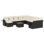 vidaXL 12-tlg. Garten-Sofagarnitur mit Kissen Schwarz Poly Rattan vidaXL 12-tlg. Garten-Sofagarnitur mit Kissen Schwarz Poly Rattan