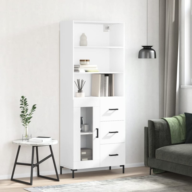 vidaXL Highboard Weiß 69,5x34x180 cm Holzwerkstoff vidaXL Highboard Weiß 69,5x34x180 cm Holzwerkstoff