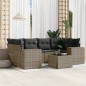 vidaXL 7-tlg. Garten-Sofagarnitur mit Kissen Grau Poly Rattan vidaXL 7-tlg. Garten-Sofagarnitur mit Kissen Grau Poly Rattan