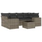 vidaXL 7-tlg. Garten-Sofagarnitur mit Kissen Grau Poly Rattan vidaXL 7-tlg. Garten-Sofagarnitur mit Kissen Grau Poly Rattan