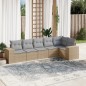 vidaXL 6-tlg. Garten-Sofagarnitur mit Kissen Beige Poly Rattan vidaXL 6-tlg. Garten-Sofagarnitur mit Kissen Beige Poly Rattan