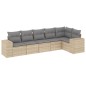 vidaXL 6-tlg. Garten-Sofagarnitur mit Kissen Beige Poly Rattan vidaXL 6-tlg. Garten-Sofagarnitur mit Kissen Beige Poly Rattan