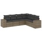 vidaXL 6-tlg. Garten-Sofagarnitur mit Kissen Grau Poly Rattan vidaXL 6-tlg. Garten-Sofagarnitur mit Kissen Grau Poly Rattan