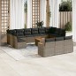 vidaXL 14-tlg. Garten-Sofagarnitur mit Kissen Grau Poly Rattan vidaXL 14-tlg. Garten-Sofagarnitur mit Kissen Grau Poly Rattan