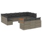 vidaXL 14-tlg. Garten-Sofagarnitur mit Kissen Grau Poly Rattan vidaXL 14-tlg. Garten-Sofagarnitur mit Kissen Grau Poly Rattan