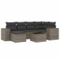 vidaXL 7-tlg. Garten-Sofagarnitur mit Kissen Grau Poly Rattan vidaXL 7-tlg. Garten-Sofagarnitur mit Kissen Grau Poly Rattan