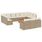 vidaXL 14-tlg. Garten-Sofagarnitur mit Kissen Beige Poly Rattan vidaXL 14-tlg. Garten-Sofagarnitur mit Kissen Beige Poly Rattan