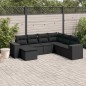 vidaXL 7-tlg. Garten-Sofagarnitur mit Kissen Schwarz Poly Rattan vidaXL 7-tlg. Garten-Sofagarnitur mit Kissen Schwarz Poly Rattan