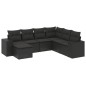 vidaXL 7-tlg. Garten-Sofagarnitur mit Kissen Schwarz Poly Rattan vidaXL 7-tlg. Garten-Sofagarnitur mit Kissen Schwarz Poly Rattan