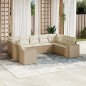 vidaXL 9-tlg. Garten-Sofagarnitur mit Kissen Beige Poly Rattan vidaXL 9-tlg. Garten-Sofagarnitur mit Kissen Beige Poly Rattan