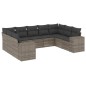 vidaXL 9-tlg. Garten-Sofagarnitur mit Kissen Grau Poly Rattan vidaXL 9-tlg. Garten-Sofagarnitur mit Kissen Grau Poly Rattan