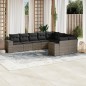vidaXL 9-tlg. Garten-Sofagarnitur mit Kissen Grau Poly Rattan vidaXL 9-tlg. Garten-Sofagarnitur mit Kissen Grau Poly Rattan