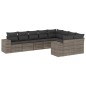 vidaXL 9-tlg. Garten-Sofagarnitur mit Kissen Grau Poly Rattan vidaXL 9-tlg. Garten-Sofagarnitur mit Kissen Grau Poly Rattan