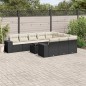 vidaXL 11-tlg. Garten-Sofagarnitur mit Kissen Schwarz Poly Rattan vidaXL 11-tlg. Garten-Sofagarnitur mit Kissen Schwarz Poly Rattan