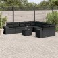 vidaXL 11-tlg. Garten-Sofagarnitur mit Kissen Schwarz Poly Rattan vidaXL 11-tlg. Garten-Sofagarnitur mit Kissen Schwarz Poly Rattan