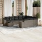vidaXL 11-tlg. Garten-Sofagarnitur mit Kissen Grau Poly Rattan vidaXL 11-tlg. Garten-Sofagarnitur mit Kissen Grau Poly Rattan