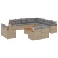 vidaXL 14-tlg. Garten-Sofagarnitur mit Kissen Beige Poly Rattan vidaXL 14-tlg. Garten-Sofagarnitur mit Kissen Beige Poly Rattan