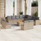 vidaXL 14-tlg. Garten-Sofagarnitur mit Kissen Beige Poly Rattan vidaXL 14-tlg. Garten-Sofagarnitur mit Kissen Beige Poly Rattan
