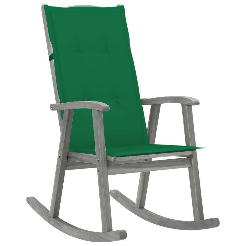 vidaXL Schaukelstuhl mit Auflage Grau Massivholz Akazie vidaXL Schaukelstuhl mit Auflage Grau Massivholz Akazie