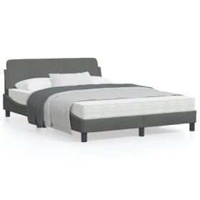 vidaXL Bettgestell ohne Matratze Dunkelgrau 140x200 cm Stoff