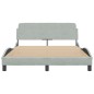 vidaXL Bettgestell ohne Matratze Hellgrau 140x200 cm Samt vidaXL Bettgestell ohne Matratze Hellgrau 140x200 cm Samt