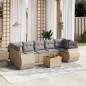 vidaXL 8-tlg. Garten-Sofagarnitur mit Kissen Beige Poly Rattan vidaXL 8-tlg. Garten-Sofagarnitur mit Kissen Beige Poly Rattan