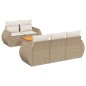 vidaXL 6-tlg. Garten-Sofagarnitur mit Kissen Beige Poly Rattan vidaXL 6-tlg. Garten-Sofagarnitur mit Kissen Beige Poly Rattan